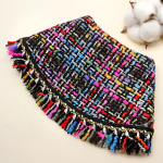 STELLA PEREZ ~ Black Mutli-color Fray Edge Tweed Jacket