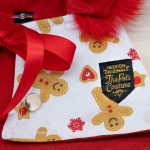 Gingerbread Man on White Hoodie with Red Fur Trimmings